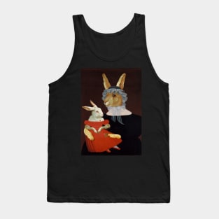 Old-fashioned Easter Rabbits in Dresses and Bonnets Tank Top